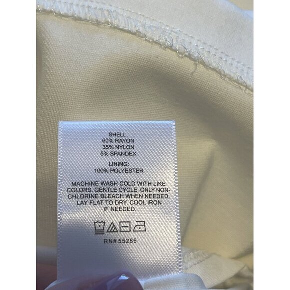 NWT Express Draped ruched cap sleeve Midi Sheath Dress Ivory XS Office work - Picture 5 of 6